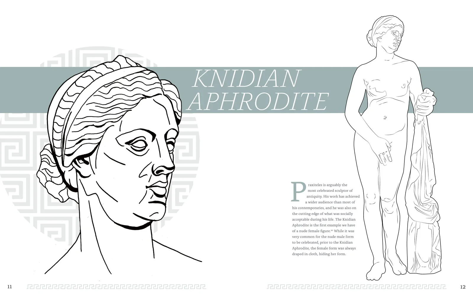 Hellas spread on the Knidian Aphrodite, with detail and full-body illustrations