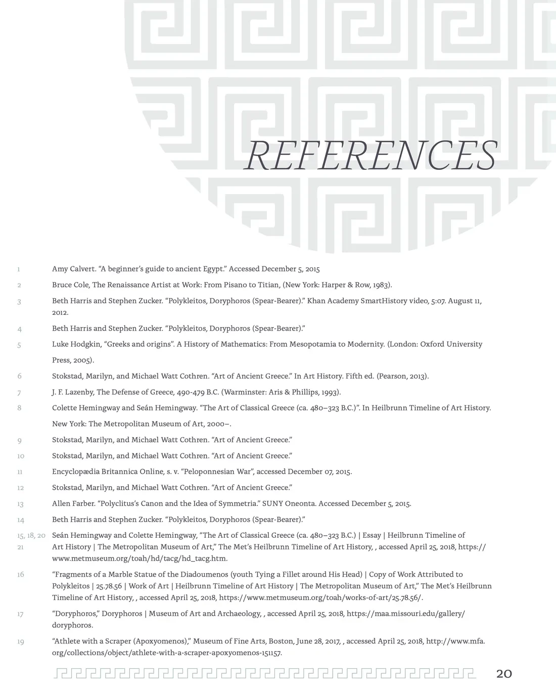 Hellas references page